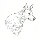 feminine, Dainty, outline memorial dog tattoo tattoo design idea