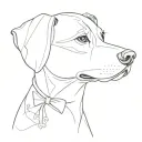 feminine, Dainty, outline memorial dog tattoo tattoo design idea