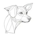 feminine, Dainty, outline memorial dog tattoo tattoo design idea