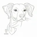 feminine, Dainty, outline memorial dog tattoo tattoo design idea