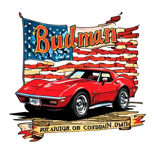 bricks corvette Budman tattoo design idea