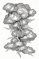 clouds and lightning storm tattoo design idea