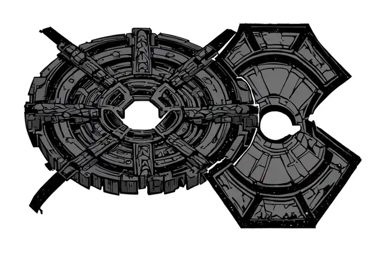 arc reactor with hex pattern incorporating elements tattoo design idea