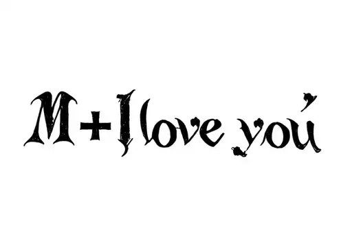 "M+Š I love you
" tattoo design idea