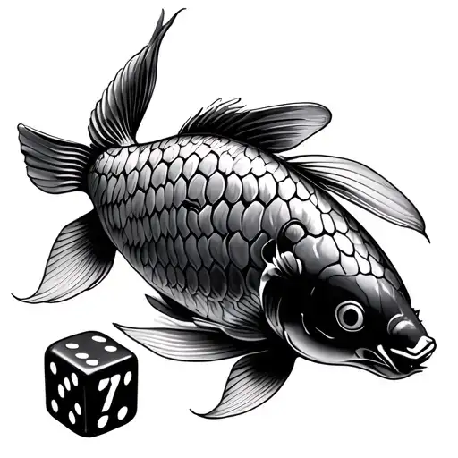 dice rolling getting 7 2 koi fish tattoo design idea