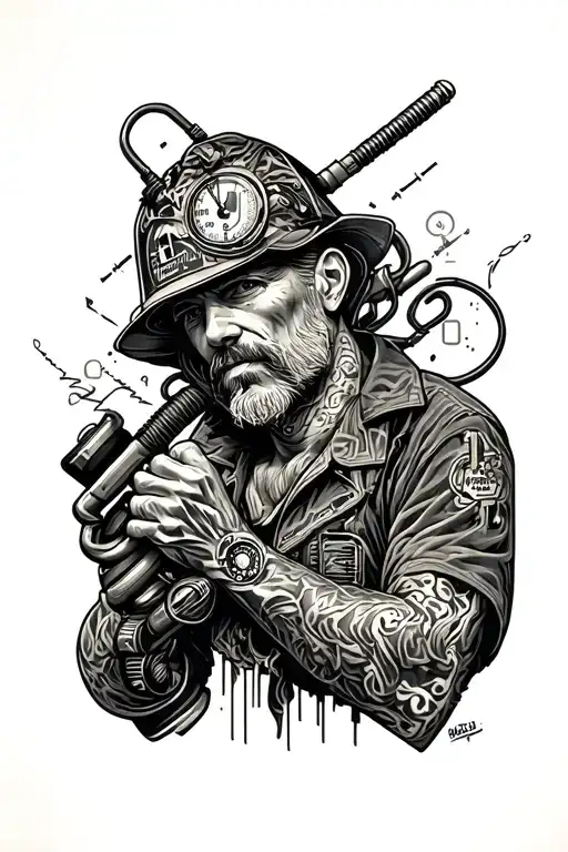 electrician themed tattoo featuring intricate patterns tattoo design idea