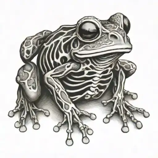 frog skeleton tattoo design idea