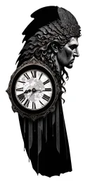 clock map gods tattoo design idea