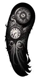 clock map gods tattoo design idea