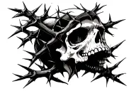 skull with thorns  tattoo design idea