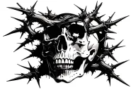skull with thorns  tattoo design idea