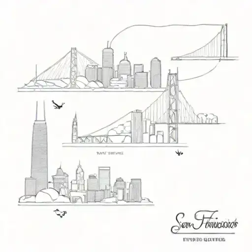 San Francisco city skyline tattoo design idea