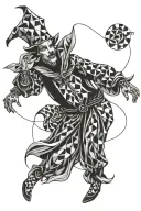 dancing jester tattoo design idea