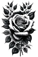 roses black and grey tattoo design idea