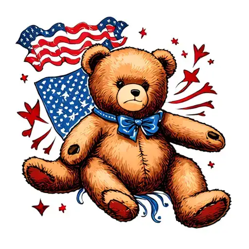 teddy bear tattoo design idea