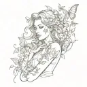 poison ivy vines wrapping around arm  with butterflies flying tattoo design idea