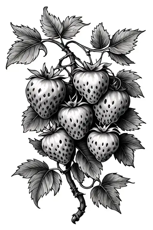 Strawberry Vine tattoo design idea