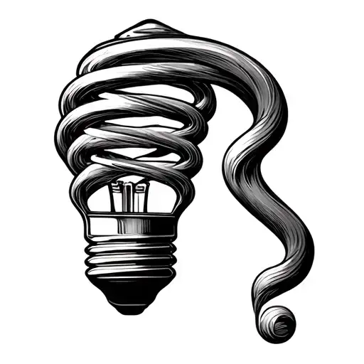 line work lightbulb with the coil made with hidden semicolon tattoo design idea