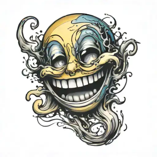 smiley face tattoo design idea