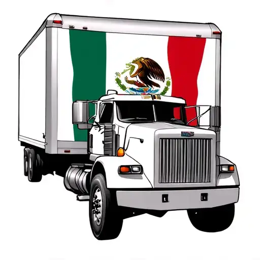 Truck, Flag of Mexico, tattoo design idea