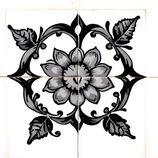 Portuguese Tile tattoo design idea