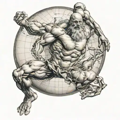 atlas holding the world  tattoo design idea