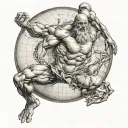 atlas holding the world  tattoo design idea