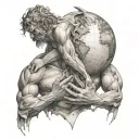 atlas holding the world  tattoo design idea