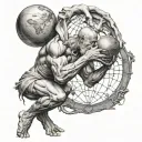 atlas holding the world  tattoo design idea