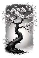 cherry blossom tree tattoo design idea