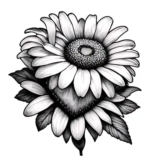 Daisy Heart tattoo design idea