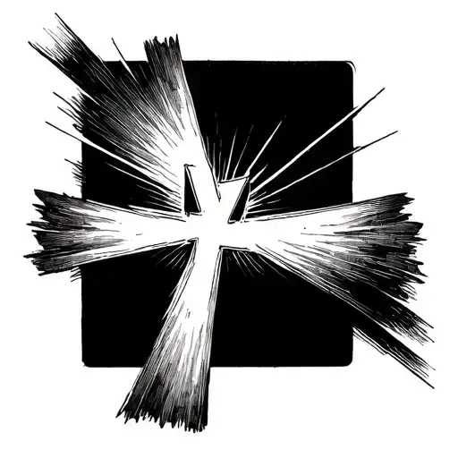 ray of light crosses tattoo design idea
