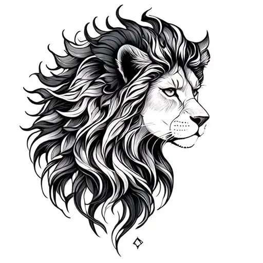 Femininity, brave, mother, soft, strong, leo zodiac tattoo design idea