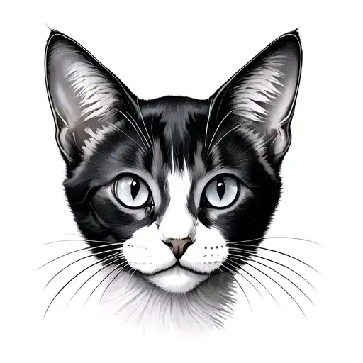 a simple non complicated cat tattoo design idea