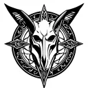 anubis round logo tattoo design idea