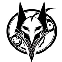 anubis round logo tattoo design idea