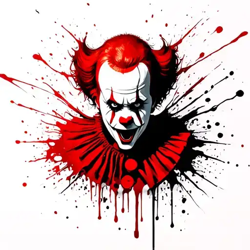 pennywise menacing tattoo design idea