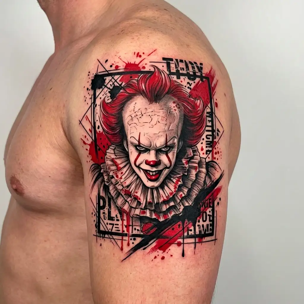 pennywise menacing tattoo design idea