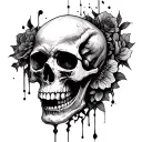 Skull Mysterious and Dark tattoo design idea