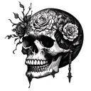 Skull Mysterious and Dark tattoo design idea