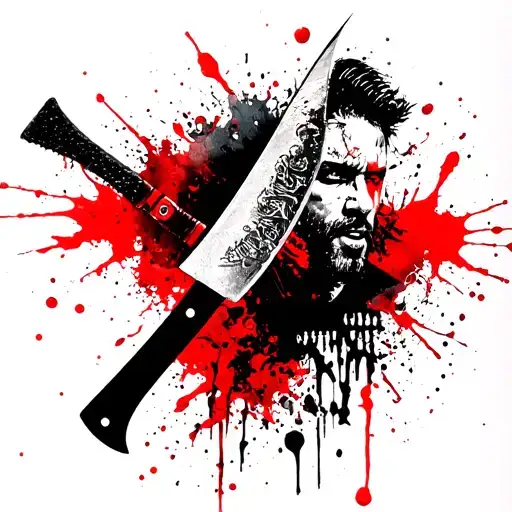 machete and hatchet tattoo design idea