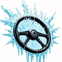 sharp ice steering wheel. icicles sticking out tattoo design idea