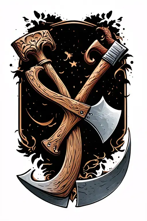 2-headed axe tattoo design idea