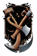 2-headed axe tattoo design idea