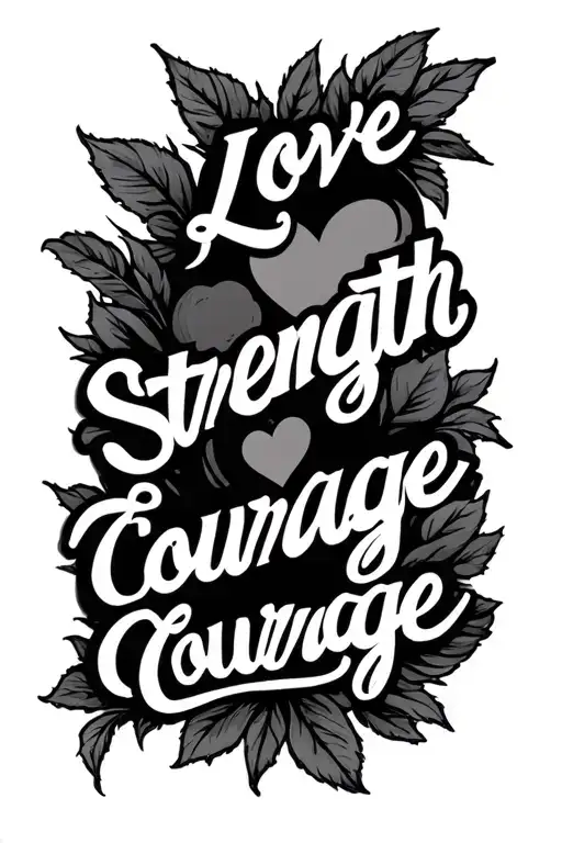 "Love strength courage" Morse tattoo design idea