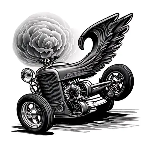 hot rod flathead tattoo design idea