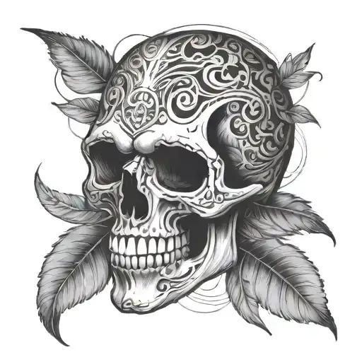 hidden skull formed by outdoor 🎬  tattoo design idea