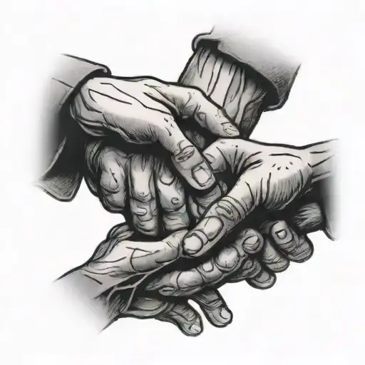 pinky promise two hands reaching tattoo design idea