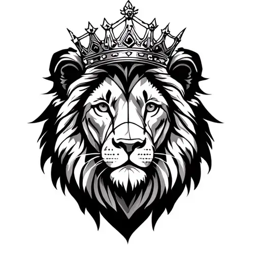 lion wearing a crown tattoo design idea