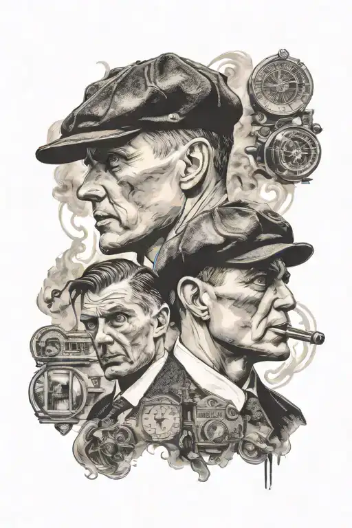 thomas shelby and michael corlone tattoo design idea